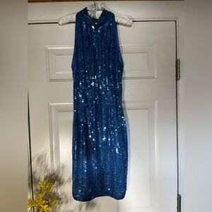 Vintage Blue Sequin Dress